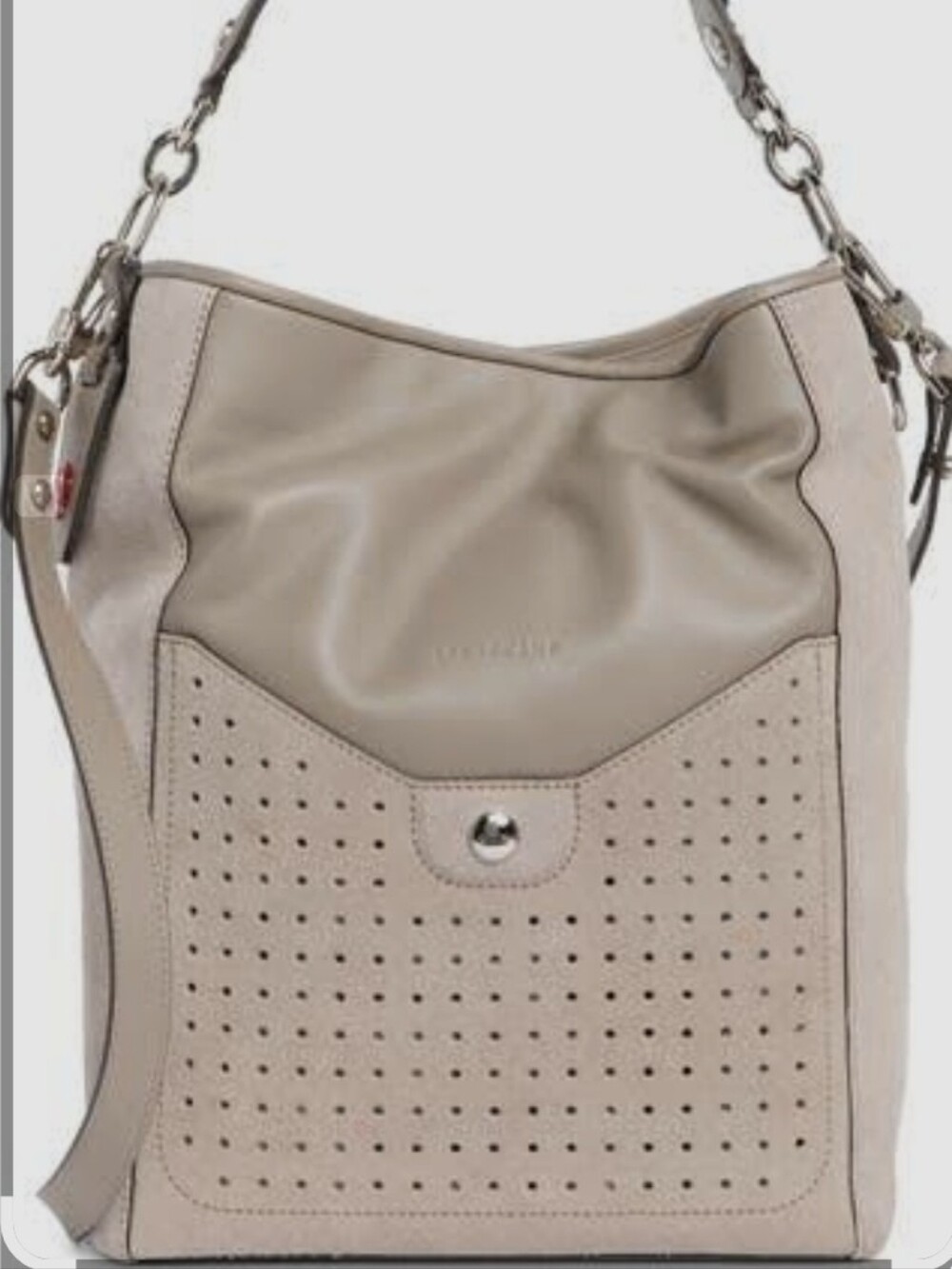 Longchamp Leather/Suade Madmoiselle Perforated Hobo BAG